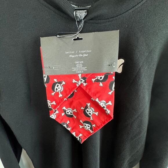 Better Together XS Pirate Skull Crewneck Sweatshirt w/ Matching Pet Bandana - Picture 5 of 9